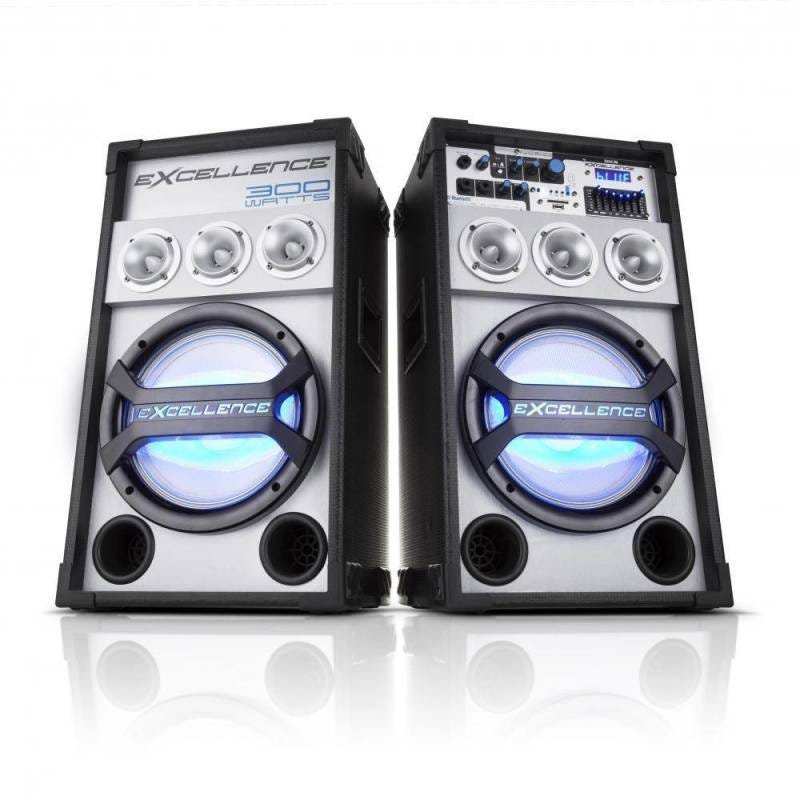 Conjunto de Caixas de Som Amplificadas Nks Excellence Pk-3000 com 300W, Bluetooth, Rádio Fm e Microf - 2