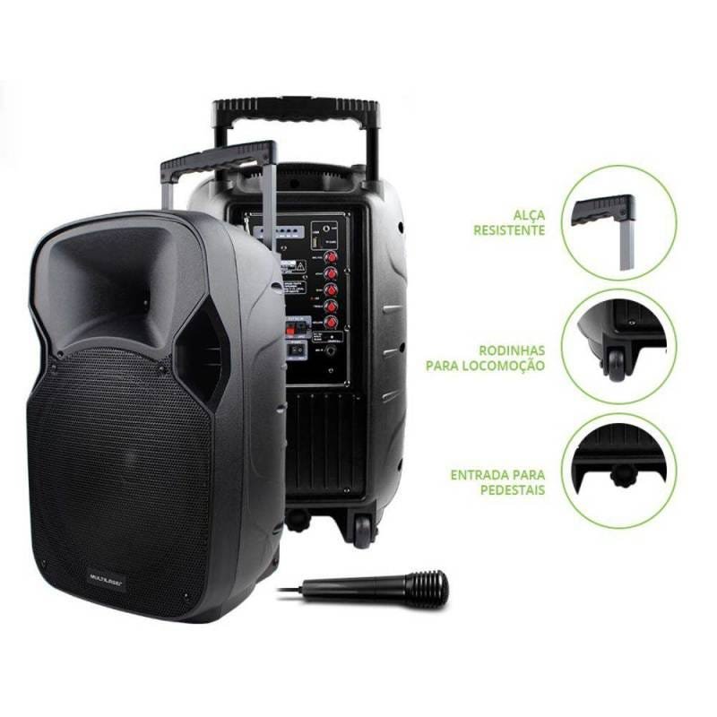 Caixa de Som Amplificada com Bateria Sp200 - Multilaser - 8