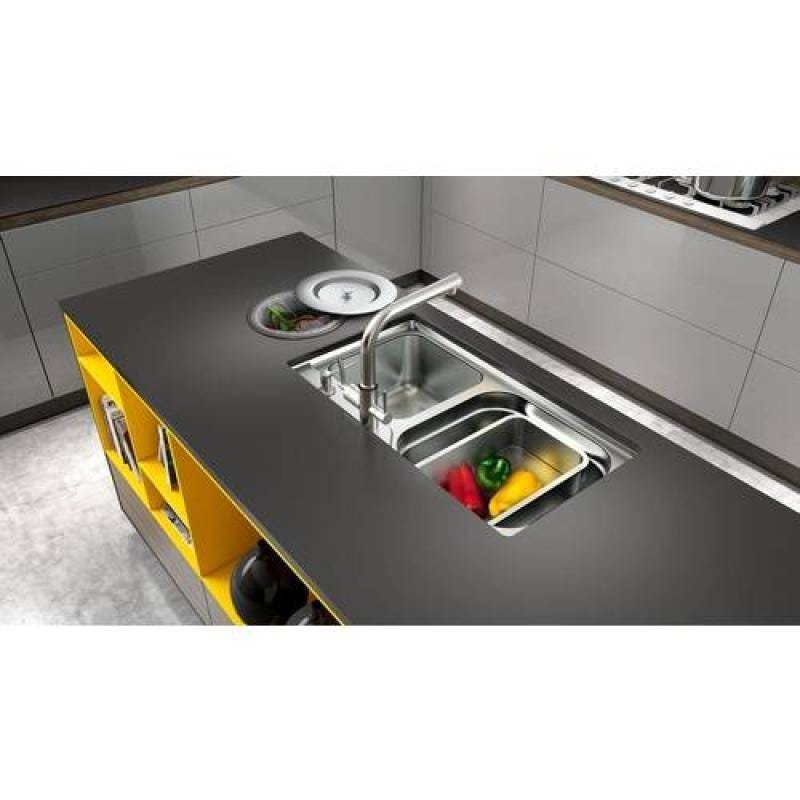 Ver imagem 5 de Cuba Funzionale 79,5x45x23,5 com Acessórios 20228 Acetinado DeBacco com Furo