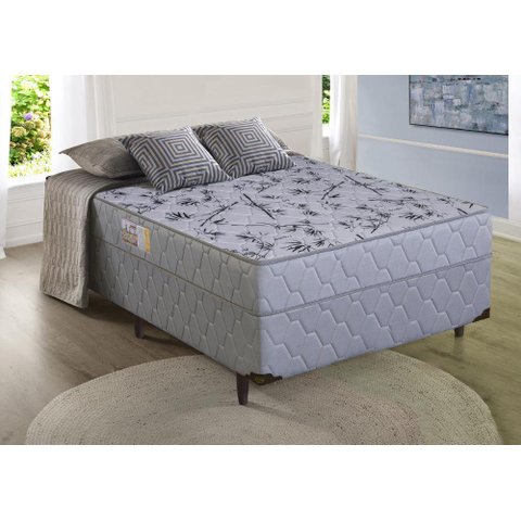 Cama Box D28 Casal 138x188x51 Ortopédico Holanda Cinza Sofá Casa