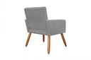 Ver imagem 2 de Poltrona Decorativa Camila Suede Cinza Pés Madeira Ms Decor
