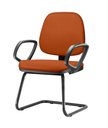 Ver imagem 1 de Cadeira Job com Bracos Fixos Assento Crepe Laranja Base Fixa Preta - 54551