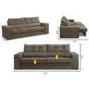 Ver imagem 2 de Sofá Retrátil e Reclinável 3 Lugares 2,10m com Molas Mirela Suede Adonai Estofados