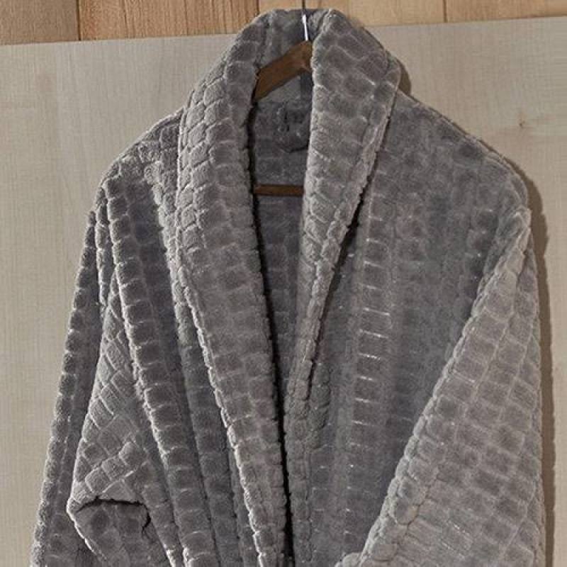 Roupão Microfibra Adulto Retângulo Cinza G 69x107cm Corttex - 3