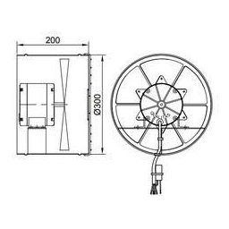 Exaustor Axial 30cm Qualitas Bivolt Eq300m4 Alta Temperatura 110v/220v - 3