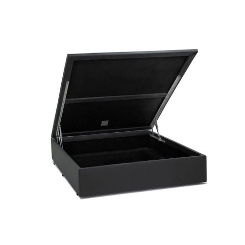 Cama Box Baú Blindado Viúva Principe Das Camas Sintético Cinza 128x188x41