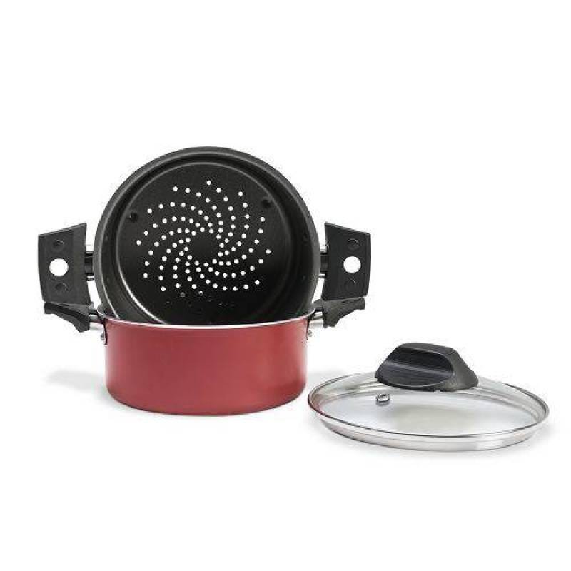 Ver imagem 2 de Cozi Vapore Alumínio Antiaderente Cereja 16 Cm Brinox