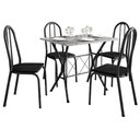 Ver imagem 1 de Mesa de Jantar Bruna 100x60 Cm com Granito Ocre Itabira com 4 Cadeiras 050 Preto - Artefamol