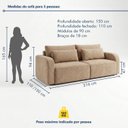 Ver imagem 3 de Sofá Cama 3 Lugares Retrátil e Reclinável 216cm Montreal