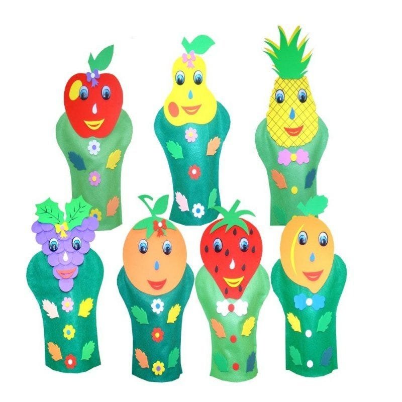 Fantoches Frutas Feltro Com 7 Personagens - 1