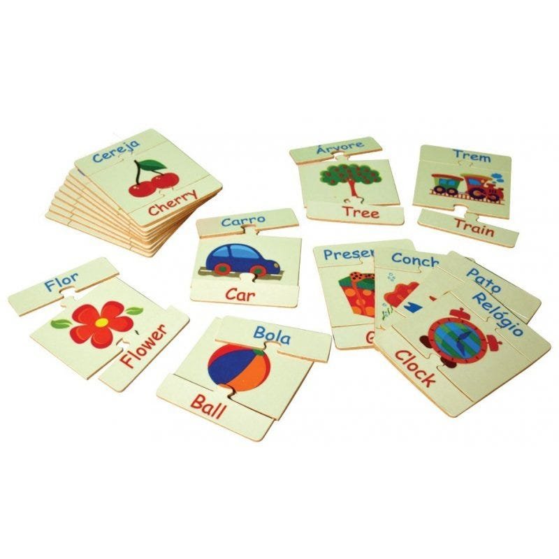 Brinquedos Educativos - Alfabeto Ilustrado Em Inglês 54 Peça - 1