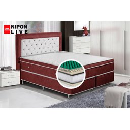 Colchão Queen Nipon Live de Magnético Infravermelho com Vibromassageador e Cromoterapia:vermelho - 3