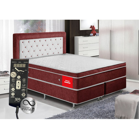 Colchão Queen Nipon Live de Magnético Infravermelho com Vibromassageador e Cromoterapia:vermelho