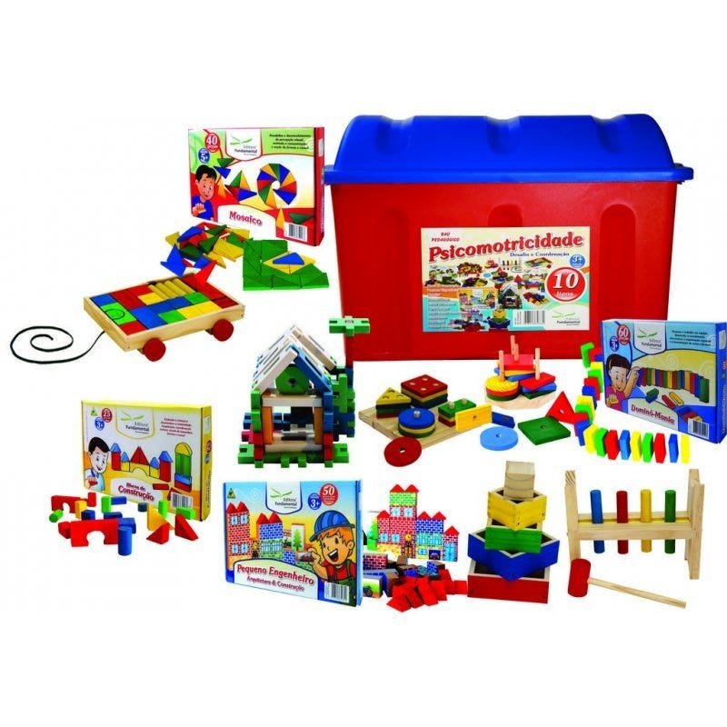 Baú Psicomotricidade  com 10 Peças diversas - 1