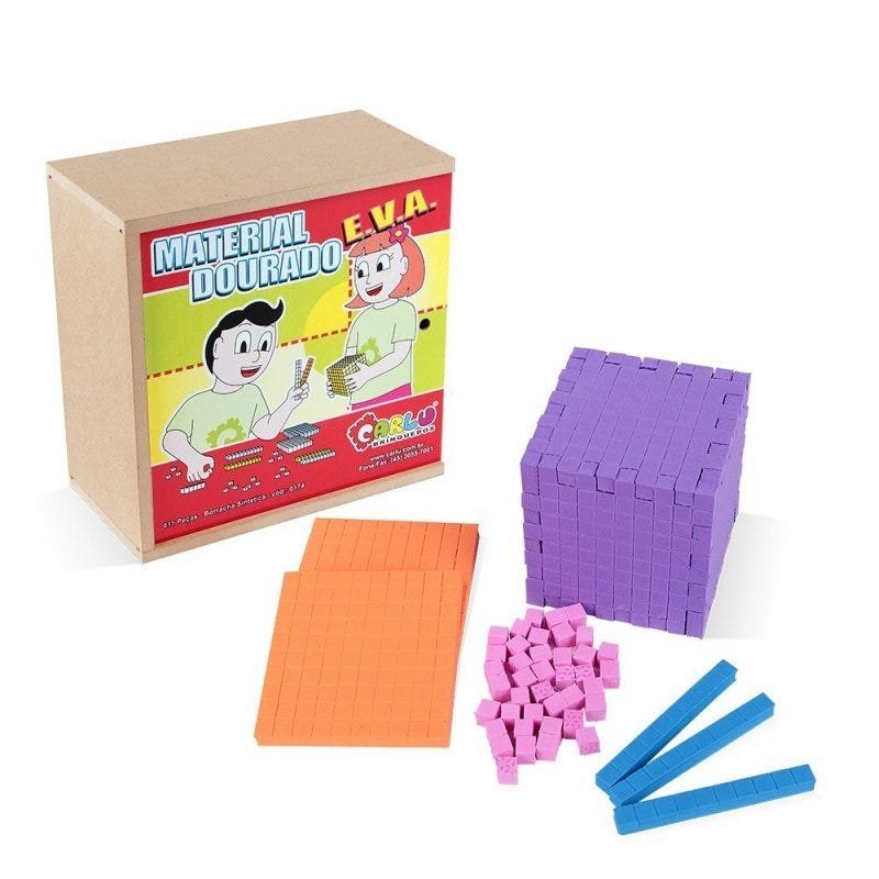 Material Dourado EVA 611 Pecas Em Caixa de Madeira - 1