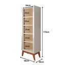 Ver imagem 3 de Estante Organizador Multiuso Armário para Quarto Infantil - Off White e Cedro