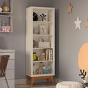 Ver imagem 1 de Estante Organizador Multiuso Armário para Quarto Infantil - Off White e Cedro