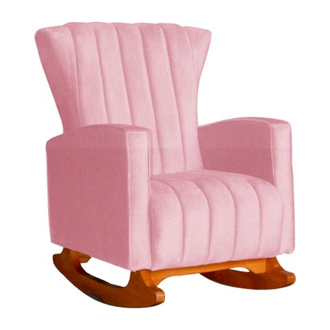 Poltrona Decorativa Com Balanço Melinda Suede Rosa Carolina Estofados