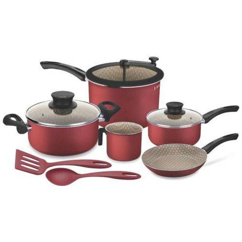 Jogo de Panelas Tramontina Paris com Revestimento Antiaderente 7 Peças Vermelho - 1