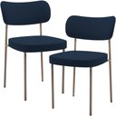 Ver imagem 1 de Kit 02 Cadeiras para Sala de Jantar Melina Base Arena L02 Suede Azul Marinho - Lyam Decor