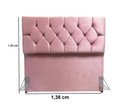 Ver imagem 5 de CABECEIRA CAPITONÊ C/ PÉS P/ CAMA BOX PADRÃO 1,38 CM - ROSA CLARO