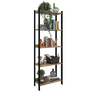 Estante C/ 5 Prateleiras De Madeira Industrial Modelo Instambul Ripa Preta e Prateleira Laminada - 4