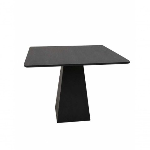 Mesa de Jantar Loft 4 Lugares Quadrada MDF 150cm Ébano com Base Estruturada Modelar Art Moveis
