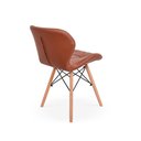 Ver imagem 4 de Kit 8 Cadeiras Charles Eames Eiffel Slim Wood Estofada - Marrom