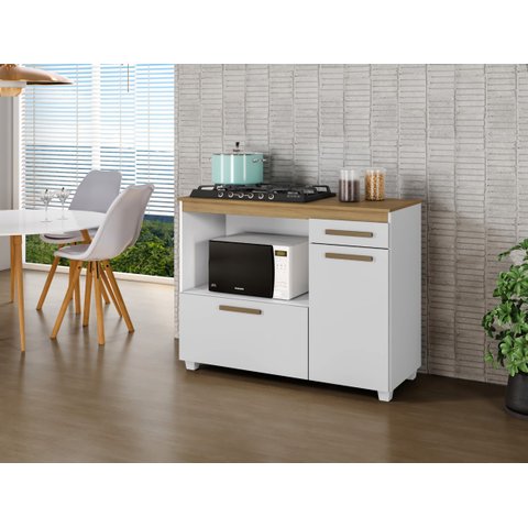 Balcão para Cooktop Cronos 5 Bocas Arte Móveis:branco