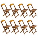 Ver imagem 2 de Kit 2 Jogos de Mesa com 4 Cadeiras de Madeira Dobrável 70x70 Ideal para Bar e Restaurante - Mel