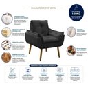Ver imagem 4 de Sofá Conjunto Poltrona e Sofá Pequeno 2 Lugares Fixo 140cm Preto Suede
