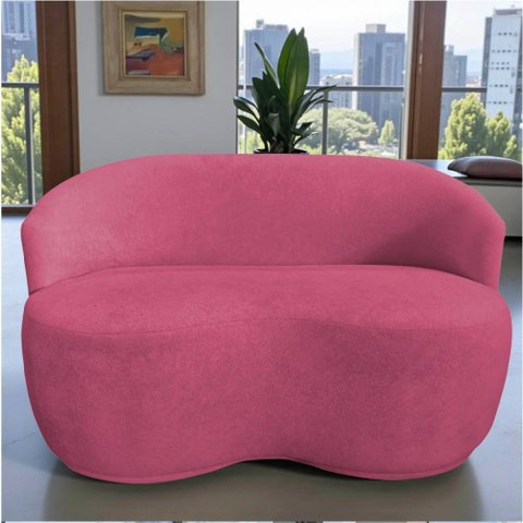 Namoradeira Decorativa Beatriz Orgânica Suede Rosa