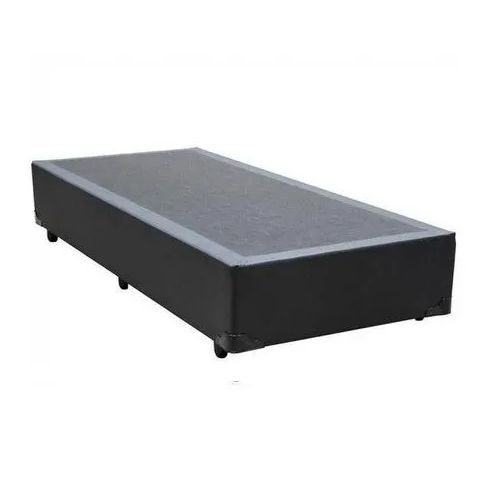 Cama (Box Solteiro+Colchão D33) 88x188x17 Suede Preto