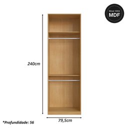 Kit Quarto 14 Peças com Guarda Roupa Armários e Gaveteiro Cor:savana com Branco - 8