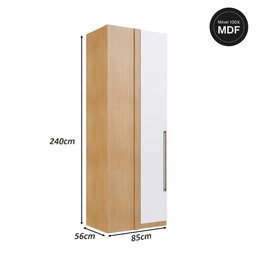 Kit Quarto 14 Peças com Guarda Roupa Armários e Gaveteiro Cor:savana com Branco - 9