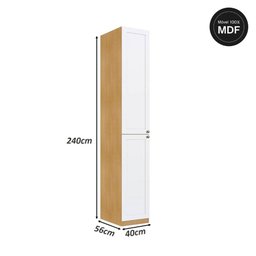 Kit Quarto 14 Peças com Guarda Roupa Armários e Gaveteiro Cor:savana com Branco - 5
