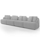 Ver imagem 6 de Sofá 5 Lugares para Sala de Estar Living 388cm Arlo F04 Bouclê Cinza - Lyam Decor
