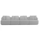 Ver imagem 3 de Sofá 5 Lugares para Sala de Estar Living 388cm Arlo F04 Bouclê Cinza - Lyam Decor