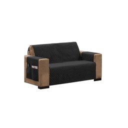 Protetor Para Sofá Impermeável De 04 Lugares Com Assento De 2,60M Matelado Ultrassônico - Preto - 1