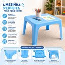 Ver imagem 4 de Mesa Infantil Azul Mesinha Multiuso Escolar Empilhavel Casa Quarto Estudos Kids Meninos