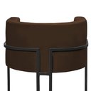 Ver imagem 2 de Poltrona Reforçada Decorativa Sala Nayara Base Ferro Preto Suede Marrom