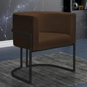 Ver imagem 1 de Poltrona Reforçada Decorativa Sala Nayara Base Ferro Preto Suede Marrom