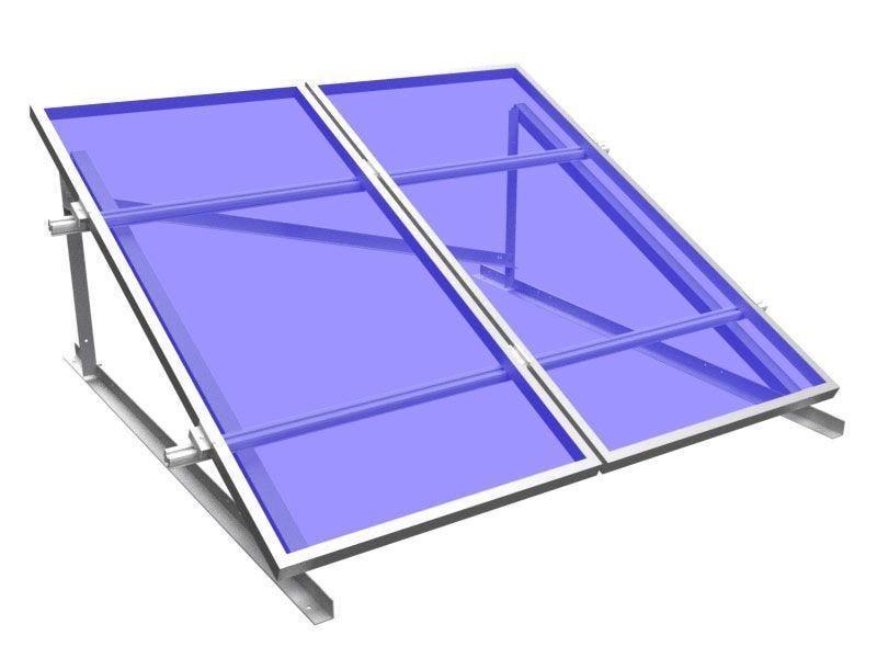 Estrutura Painel Solar Romagnole Centrium Energy 410765 Rs-144 Kit Triangulo 2 Placas P/Telhado Laje - 1