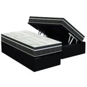 Ver imagem 1 de Cama Box Baú Solteiro: Colchão Molas Orthoflex Bonnel Venezia + Base Crc Suede Black(88x188)