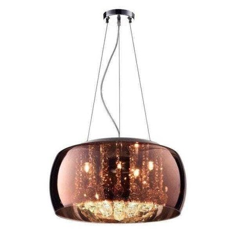 LUSTRE CRISTAL PENDENTE PLAFON 40 COBRE DECORAÇÃO -COBRE