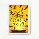 Ver imagem 1 de Quadro Decorativo Ilustração Van Gogh 24x18cm - com vidro:Madeira branca