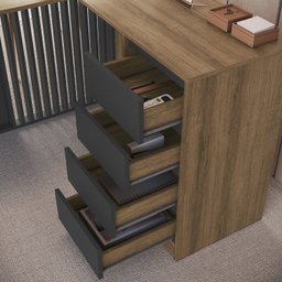 Escritorio Completo 2 Peças Mesa em L Officce - 5