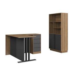 Escritorio Completo 2 Peças Mesa em L Officce - 2