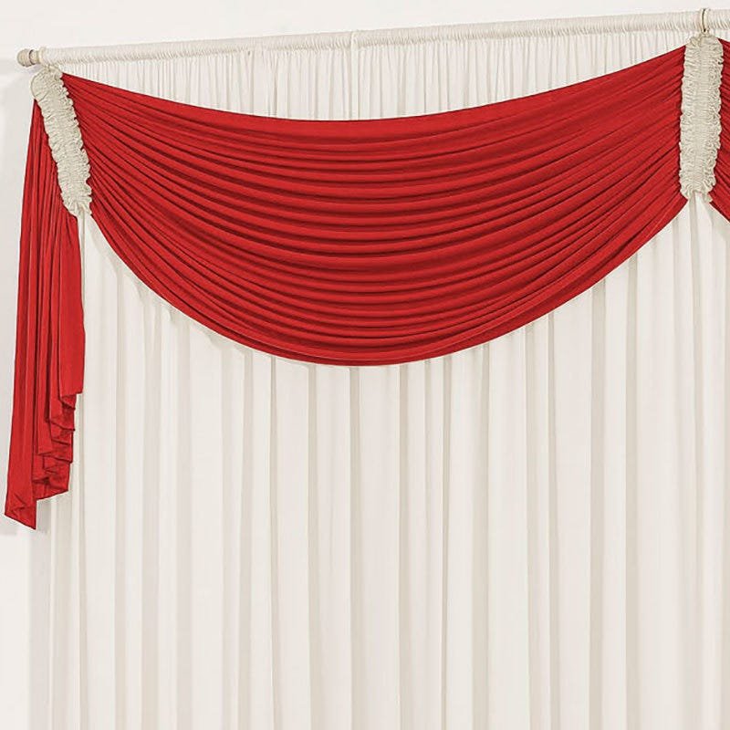 Cortina para Varão Simples 2m Barcelona Vermelho com Palha - 2