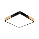 Ver imagem 1 de Plafon Hevvy Led Wood Quadrado com Madeira 40cm 3000k, 4000k, 6000k 48w Preto